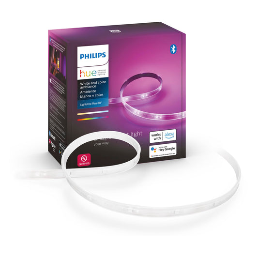 Extensión de Tira de Luz Inteligente Philips Hue Multicolor Versión 4 Compatible con Alexa para Interiores 1M