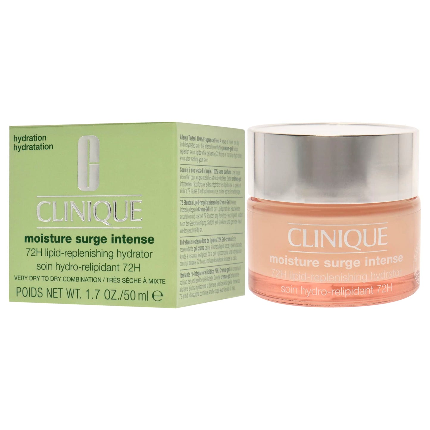 Clinique Moisturisers Moisture Surge Intense Hidratante Relipidizante de 72 Horas para Pieles Mixtas/Muy Secas, 50 ml