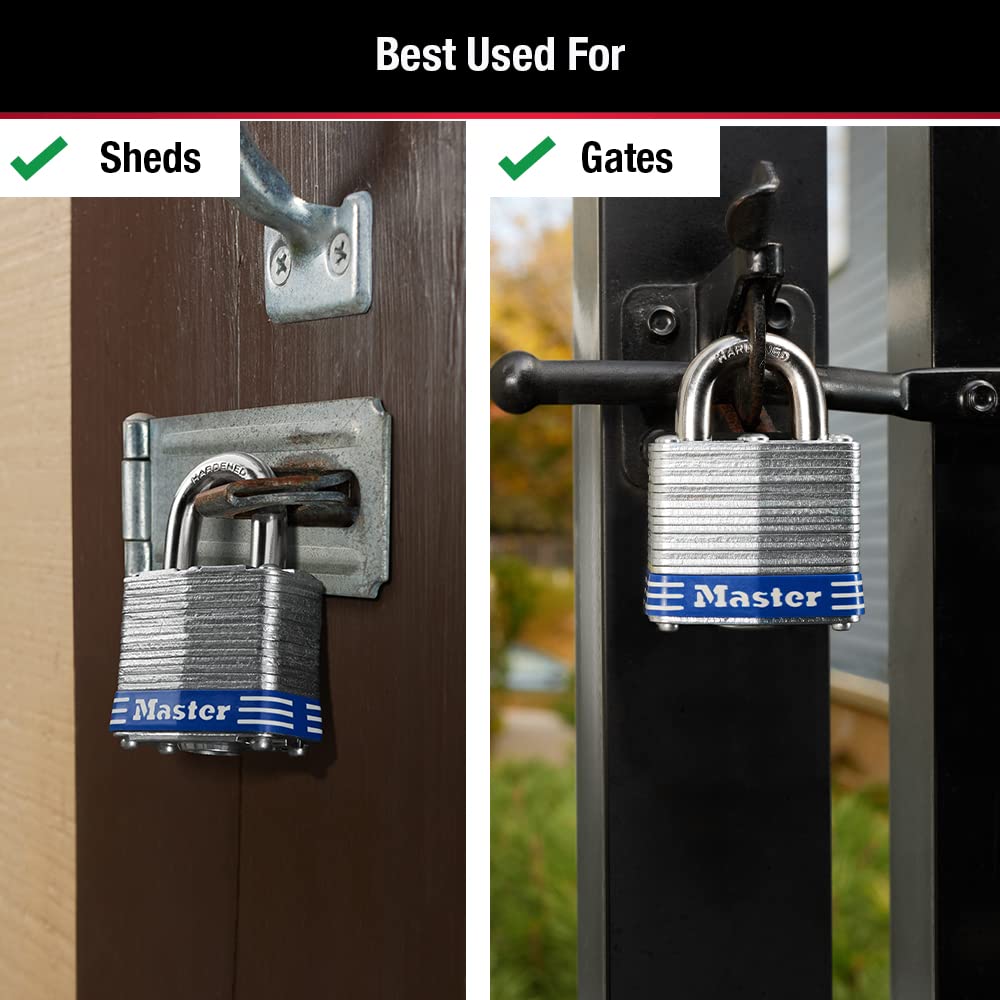 Candado Master Lock Plateado Ancho de 1-9/16 Pulgadas Grillete de 3/4 Pulgadas