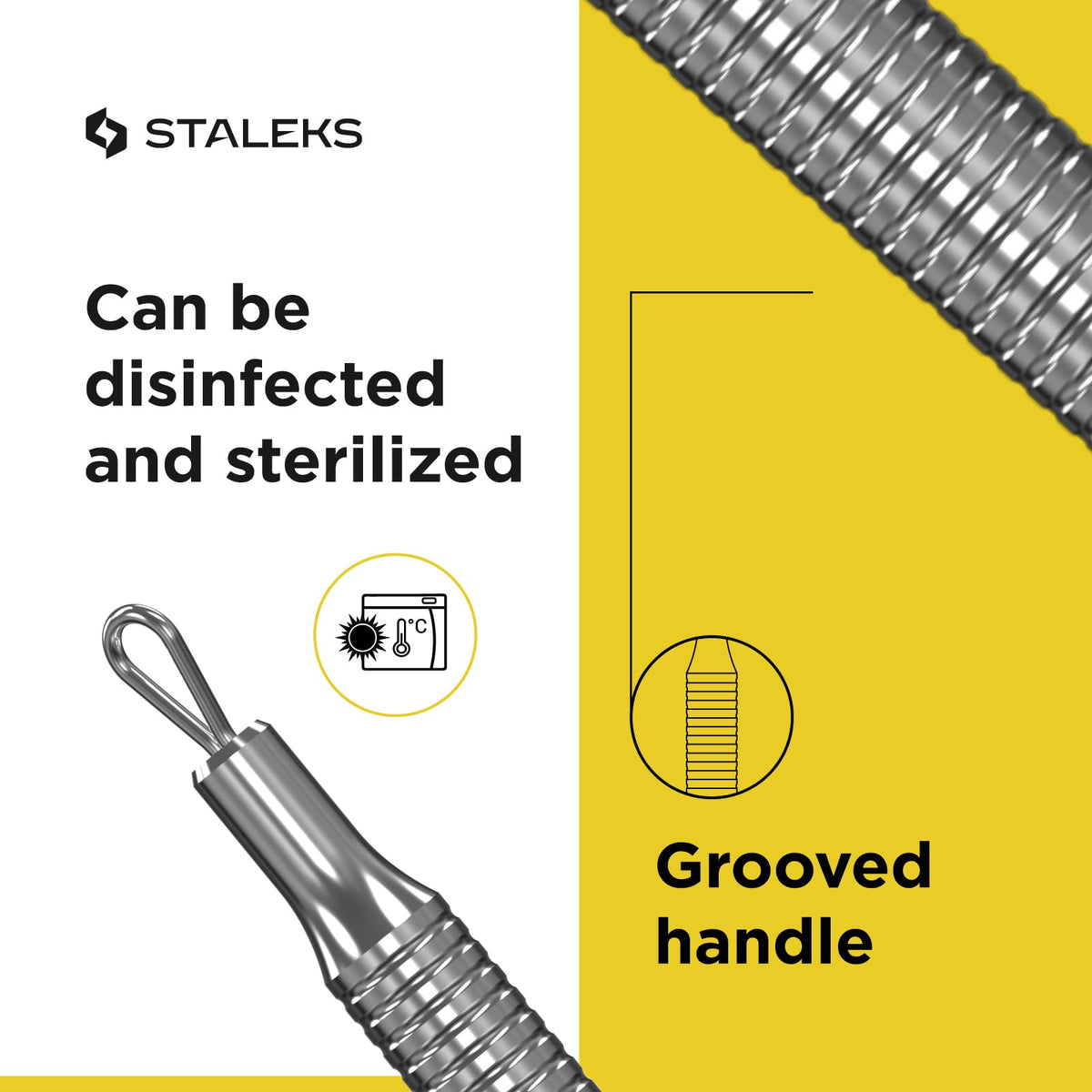 Staleks Pro - Extractor de espinillas para acné (30 tipo 1, 2 bucles, ZE-30/1, hecho a mano en Europa