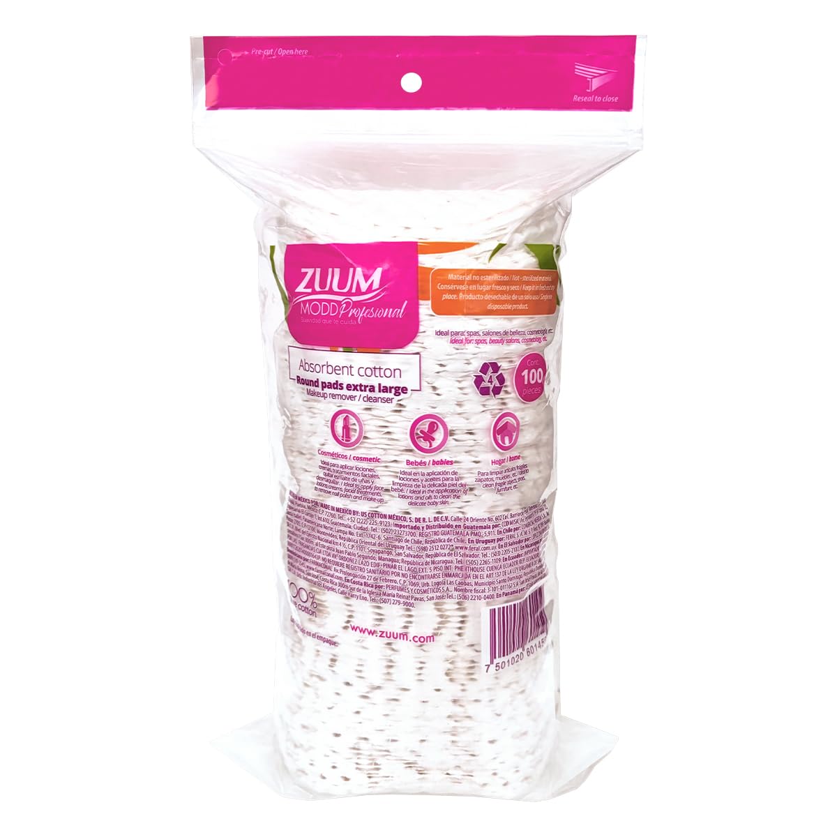 Algodón Profesional Zuum Blanco con 100 Piezas