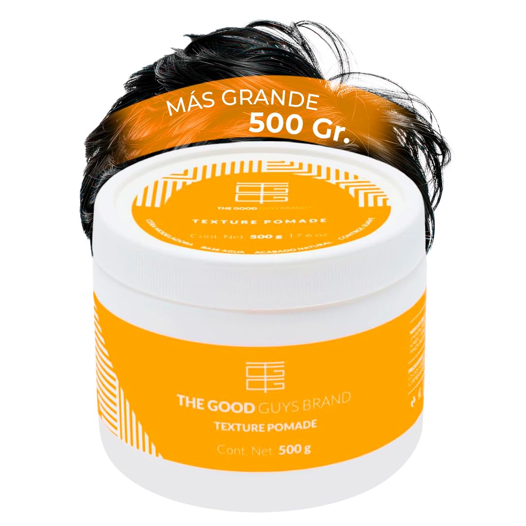 Texture Pomade: Cera para Cabello Hombre | Fijación Suave | Pomada para Cabello hombre - Brillo Natural | Ideal para Look Natural y Texturizado | Productos para el Cabello | THE GOOD GUYS BRAND (500g)