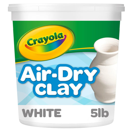 Crayola Arcilla Seca al Aire (5 Libras), Arcilla de Modelado Blanco Natural para niños, Material de Escultura, Suministros de Manualidades a Granel, artículos imprescindibles para el Aula de