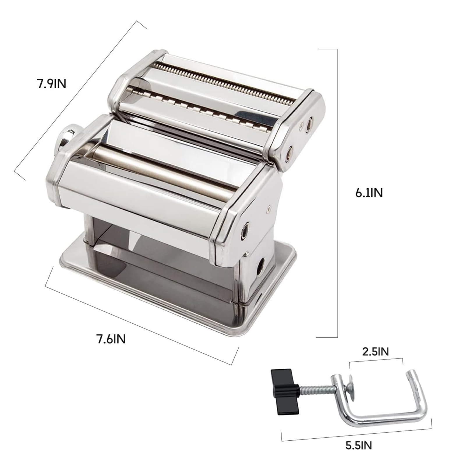 Máquina para Hacer Pasta MZTOGR Acero 150 mm con Accesorio para Raviolis y 9 Ajustes de Grosor