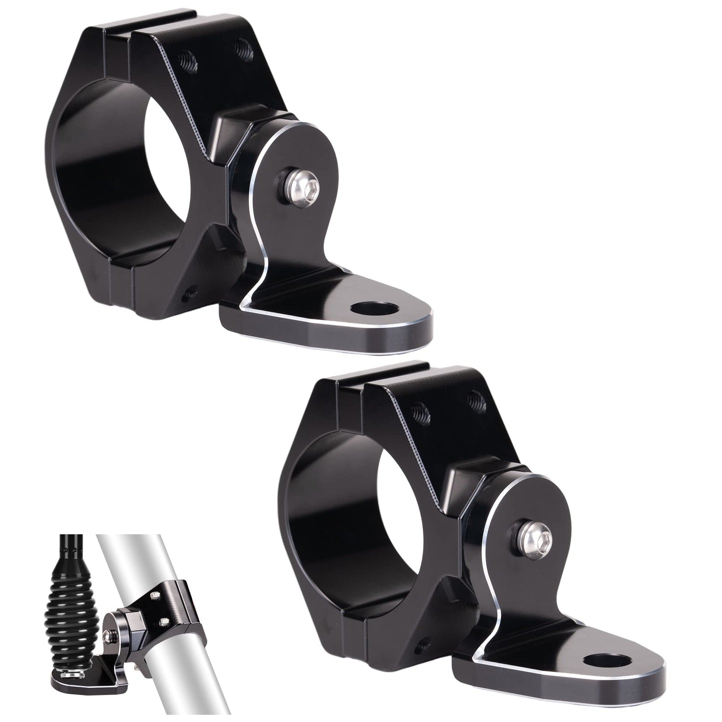 Dicater Soporte de montaje UTV de 360° para bandera/luz LED látigo/antena para barra de rollo de 1.7-2 pulgadas compatible con todos los UTV Can Am Maverick X3 Commander Polaris RZR 900 1000 XP Pro, paquete de 2