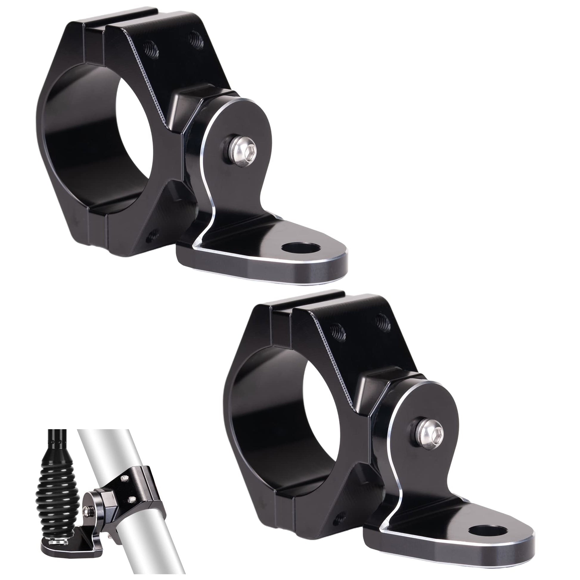 Dicater Soporte de montaje UTV de 360° para bandera/luz LED látigo/antena para barra de rollo de 1.7-2 pulgadas compatible con todos los UTV Can Am Maverick X3 Commander Polaris RZR 900 1000 XP Pro, paquete de 2