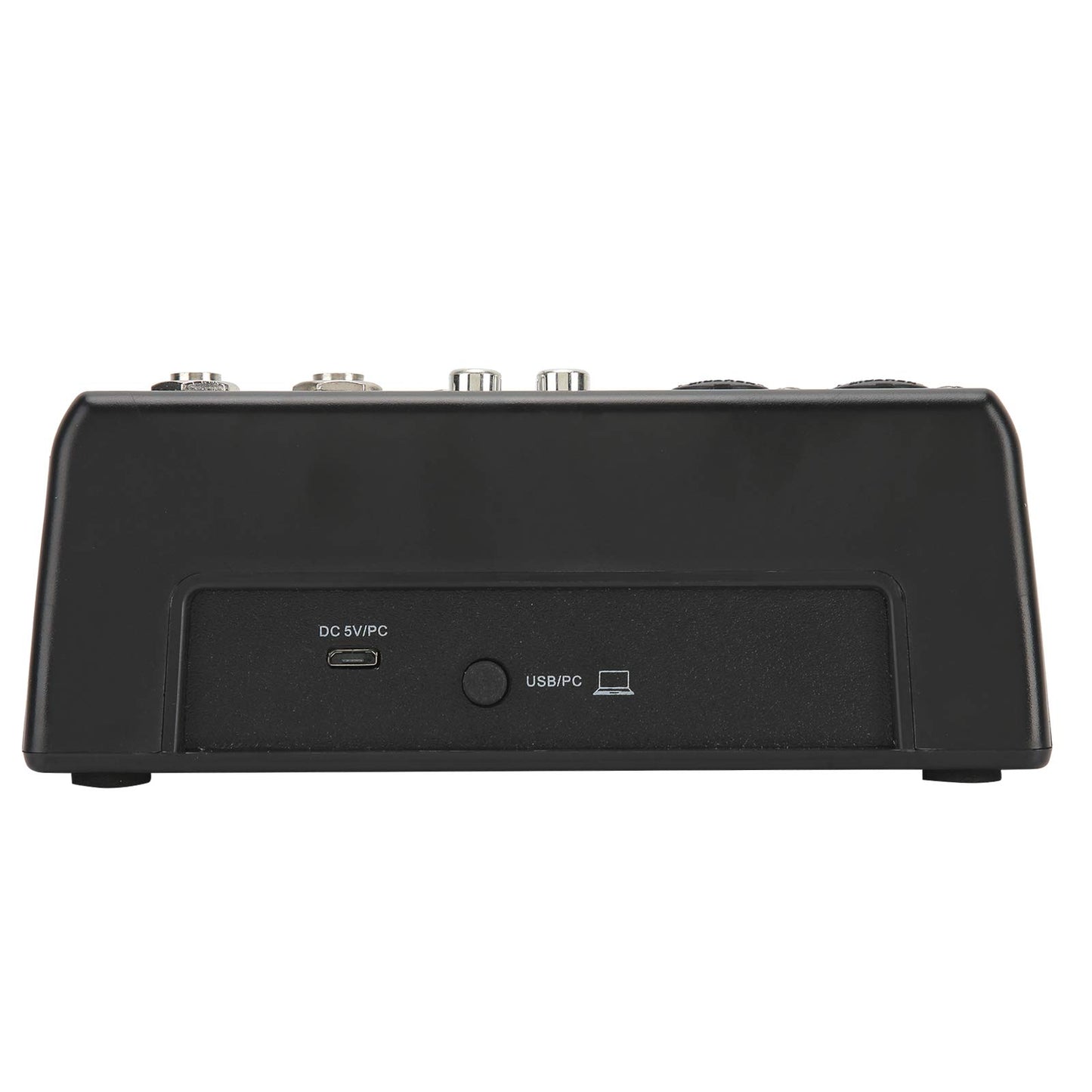 Heayzoki Consola de Placa de Sonido de Mezclador de Audio, Mezclador de Audio de 4 Canales, Consola de Mezcla Estéreo USB Compacta, con Tarjeta de Sonido, para el Hogar/Computadora(US)