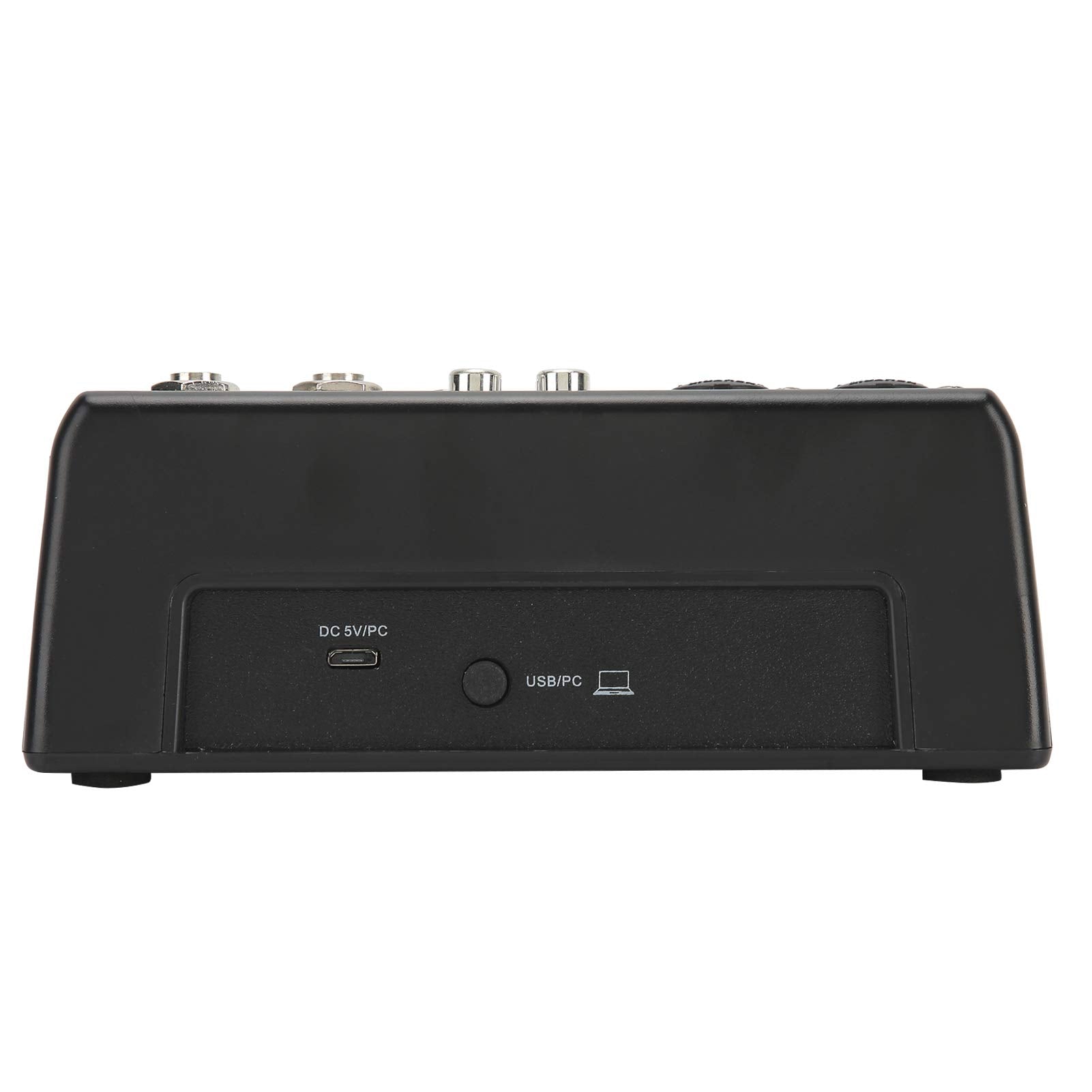 Heayzoki Consola de Placa de Sonido de Mezclador de Audio, Mezclador de Audio de 4 Canales, Consola de Mezcla Estéreo USB Compacta, con Tarjeta de Sonido, para el Hogar/Computadora(US)