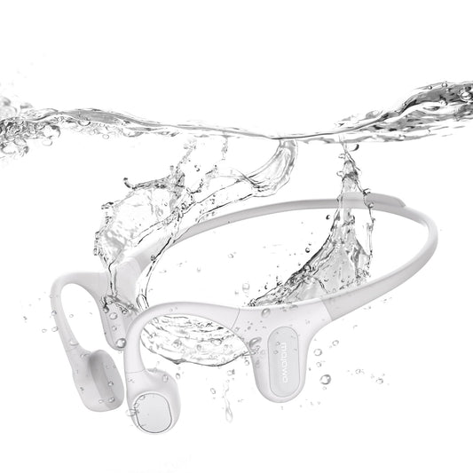 Audífonos de Conducción Ósea mojawa Azul IP68 con MP3 Integrado 32 GB y Bluetooth 5.2 para Natación y Deporte