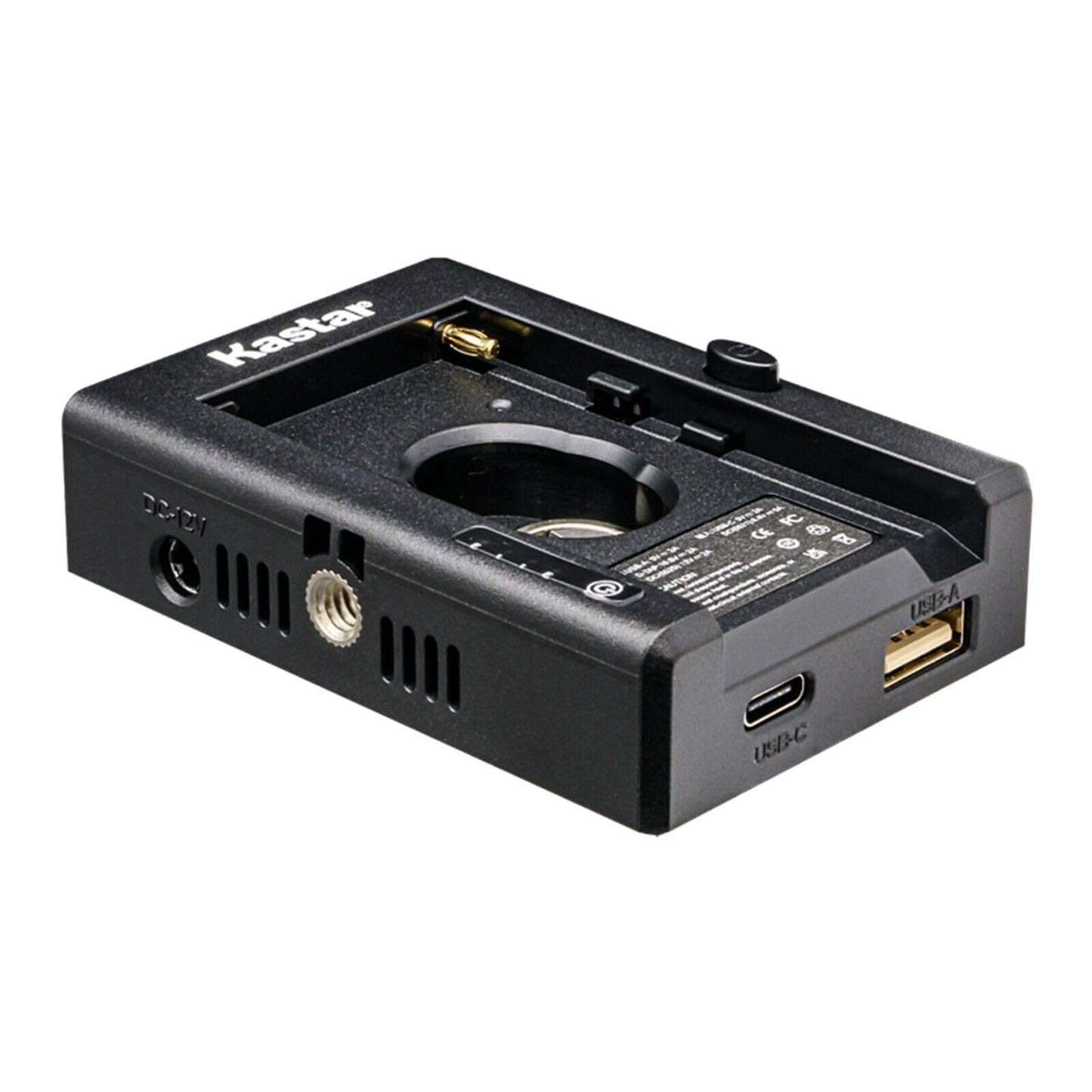 Kastar NP-F Placa adaptador de batería con indicadores LED, entrada tipo C 5V 2A, 8.4V 5A 5.5x2.1mm, salida 12V 2A 5.5x2.5mm, 16.8V 2A Dtap, 5V 3A USB para batería de la serie NP-F, DSLR y cámara sin