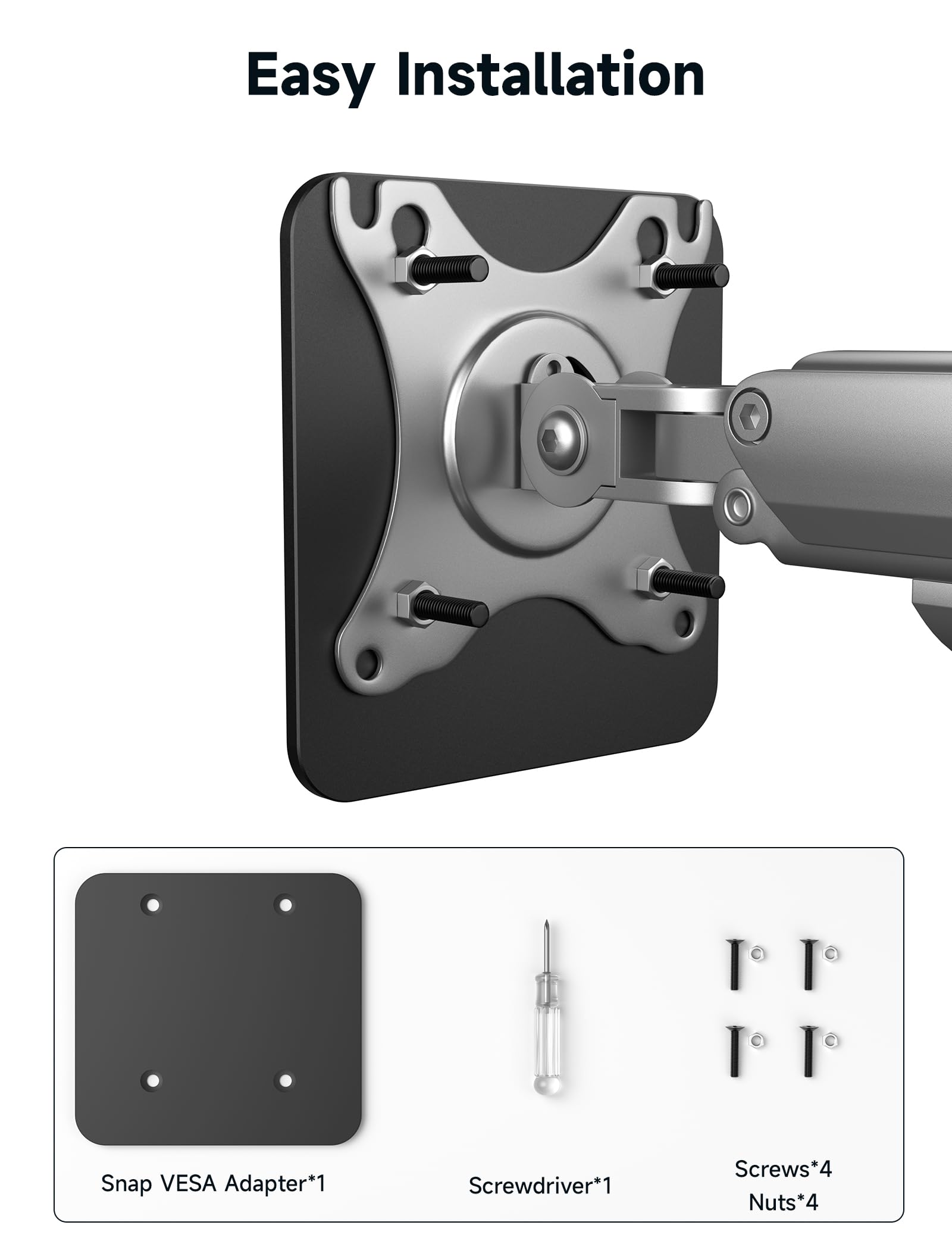 Adaptador VESA Magnético JSAUX para Monitor Portátil Dual Pantalla FlipGo 13.5", 15.6" y 16", Solo compatible con montajes VESA de 75 x 75 mm