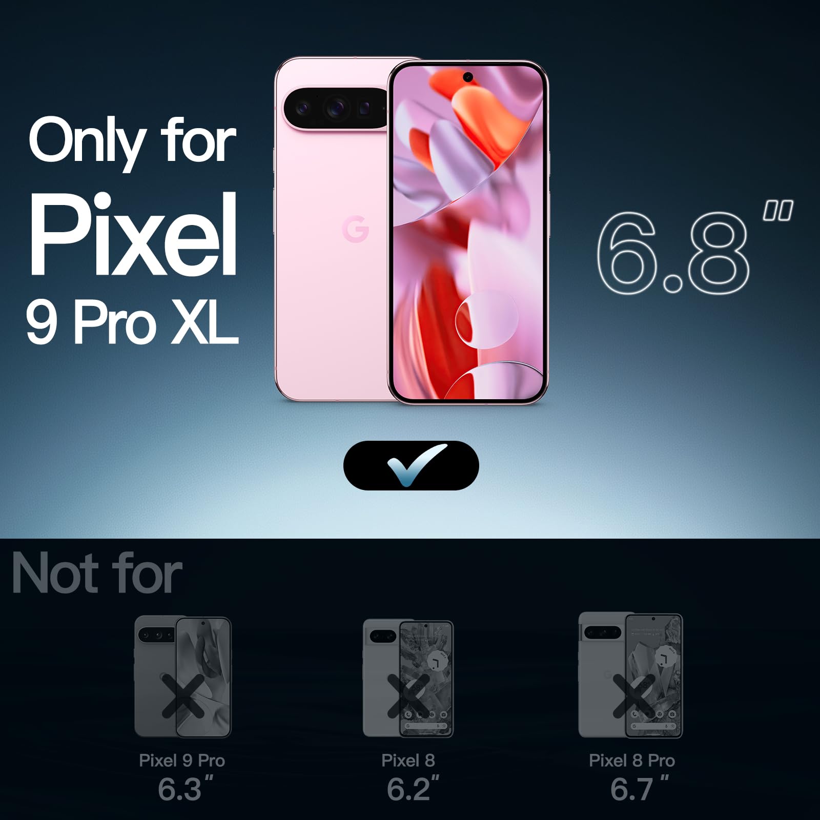 JETech Funda para Google Pixel 9 Pro XL 2024, Anti-Amarillo Antigolpes Protectora Carcasa, Antiarañazos PC Duro Respaldo (Rosa Cuarzo)