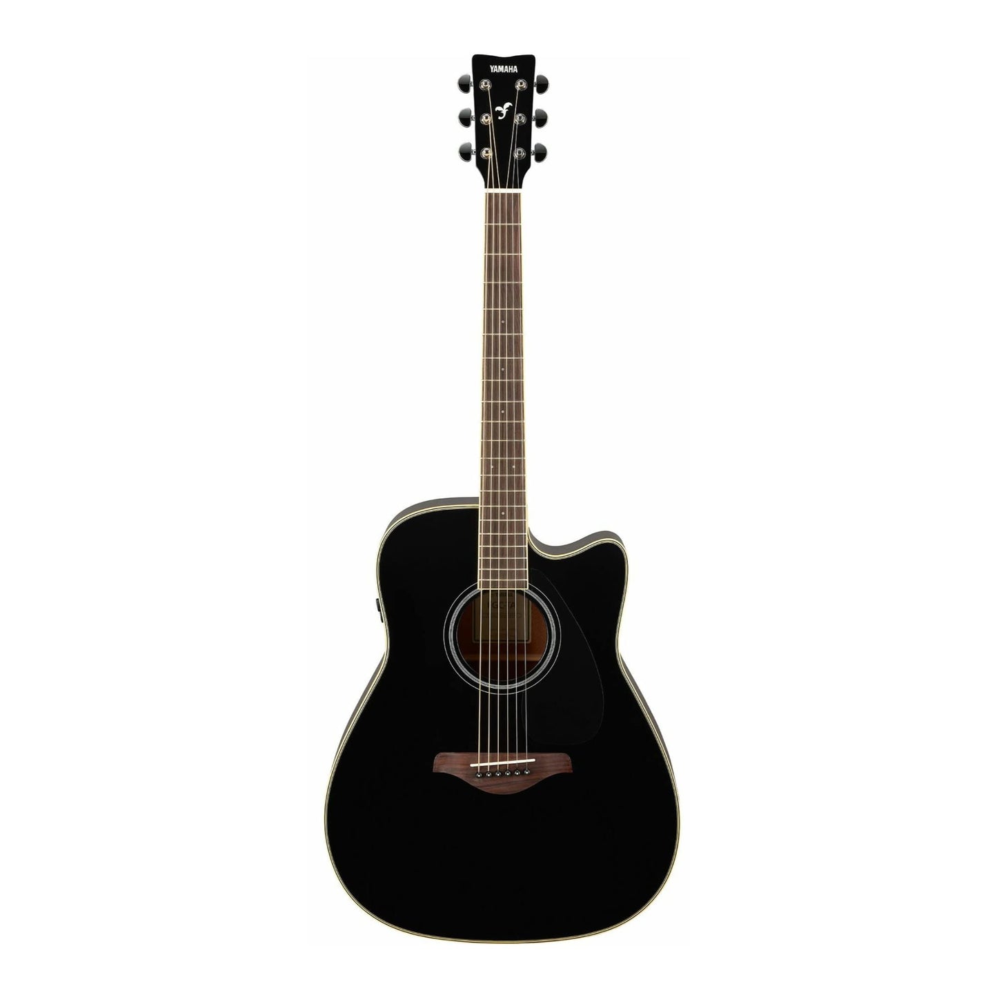 Yamaha Guitarra Electroacústica FGC-TA Con Cutaway - Guitarra transacústica con efectos de coro y reverberación, color negro