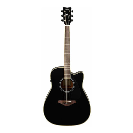 Yamaha Guitarra Electroacústica FGC-TA Con Cutaway - Guitarra transacústica con efectos de coro y reverberación, color negro