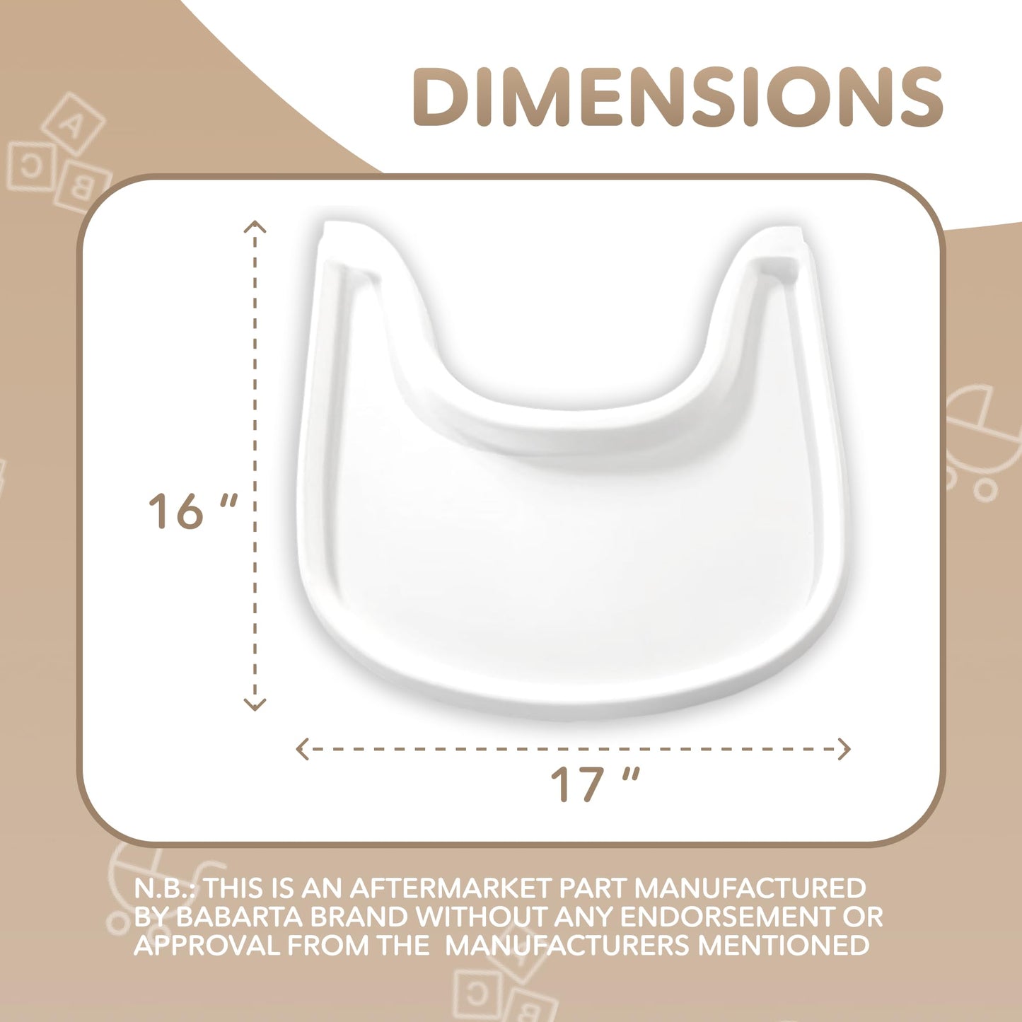 Bandeja para silla alta compatible con silla Stokke Trip Trap, color blanco brillante, diseño curvado ergonómico, sin BPA, fácil de montar