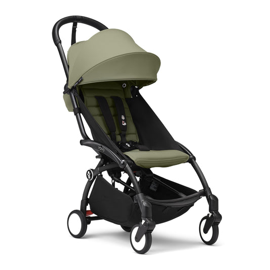 Carriola Stokke YOYO3 a partir de 6 meses - Incluye chasis negro/cojín de asiento Olive + dosel - Se pliega y despliega en un instante - Ligera y compacta - Compatible con equipaje de mano