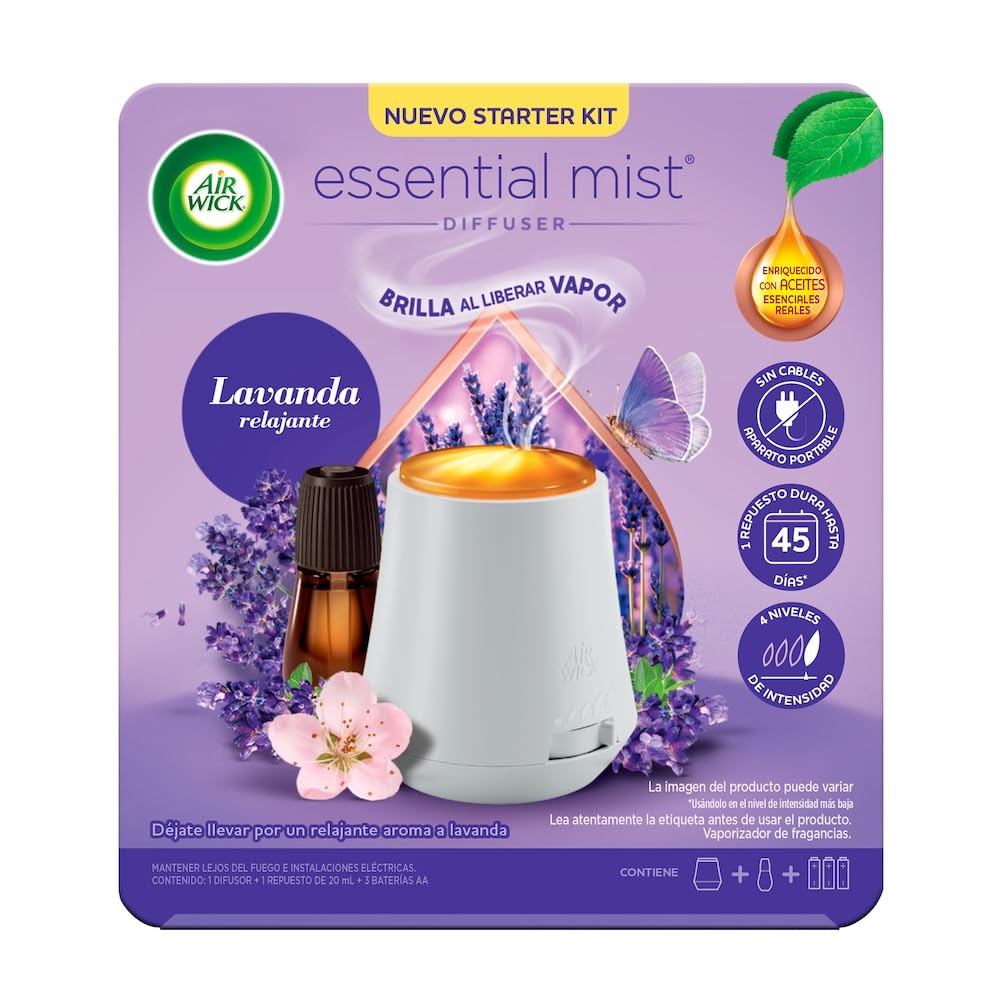 Vaporizador de Fragancias Air Wick Lavanda Essential Mist Aparato y Repuesto 20 ml