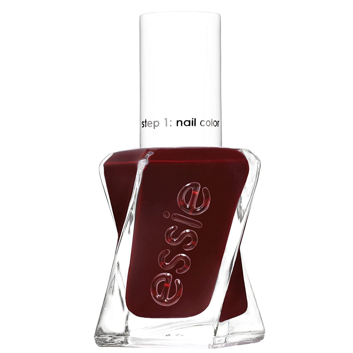 essie gel couture nail polish, spiked with style, deep wine red nail polish, 0.46 fl. oz.