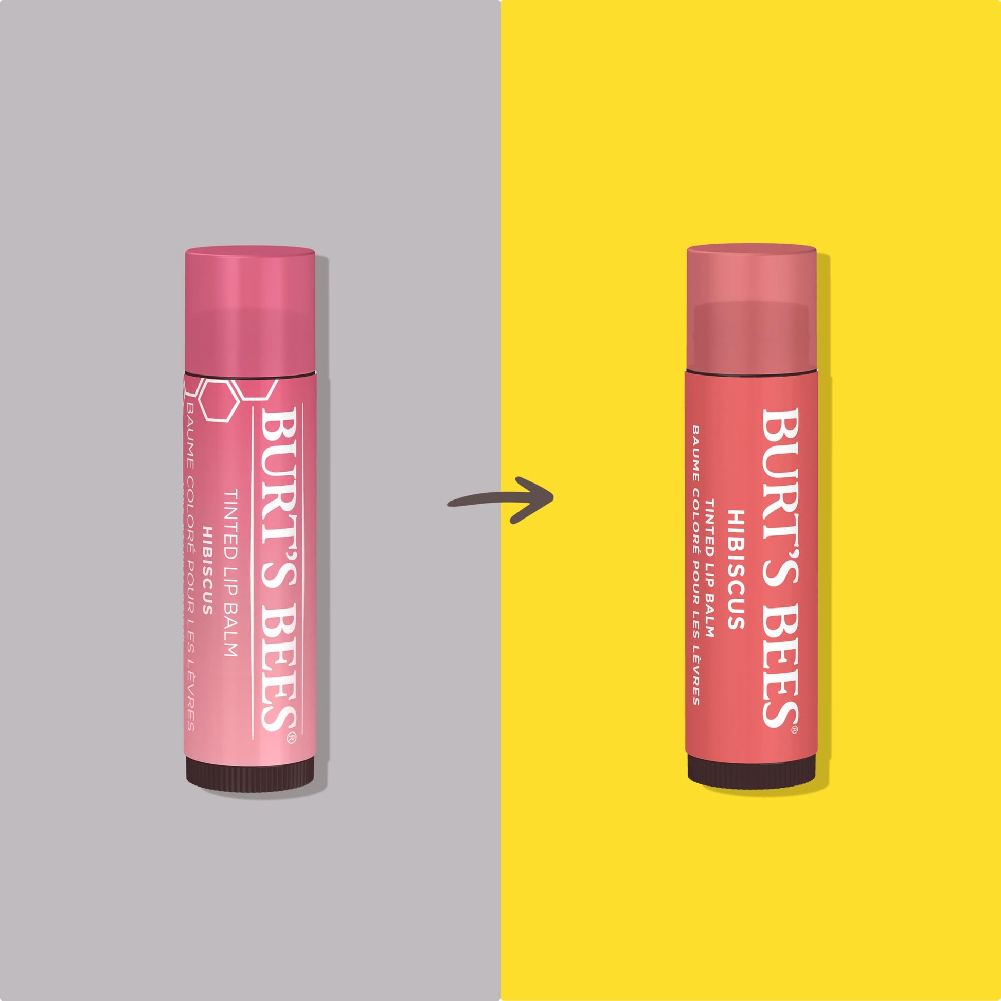 Bálsamo labial tintado natural Burt's Bees, Hibiscus, 2 unidades