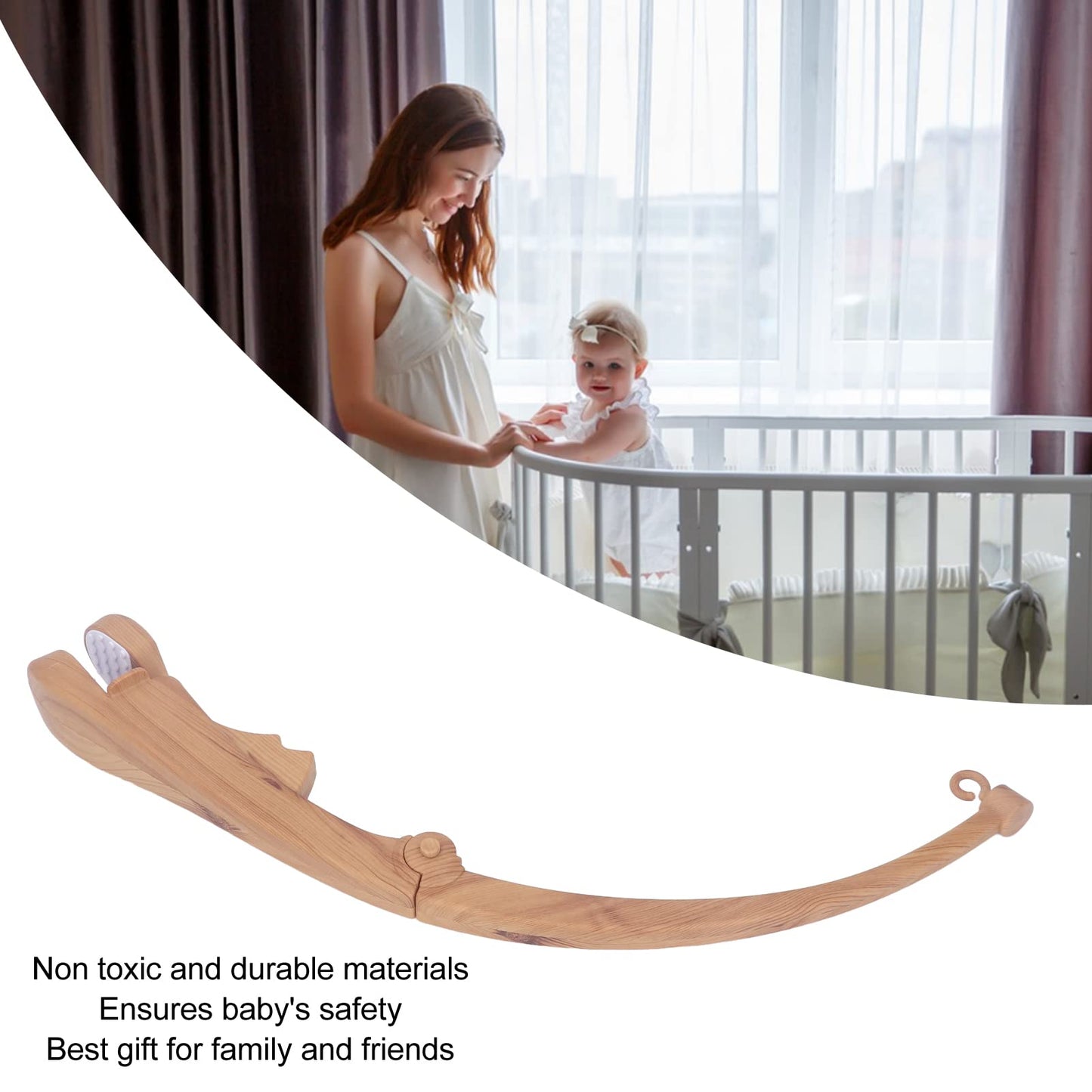 Brazo Móvil para Cuna de bebé, Brazo Móvil Plegable para Cuna, Juego de Stent para Cama de bebé con Soporte de Brazo Colgante Duradero, Soporte de Cuna Móvil para bebé