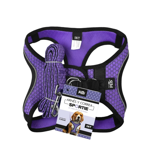 Set Arnés y Correa Fancy Pets Violeta Sportie para Perro de Tamaño Intermedio