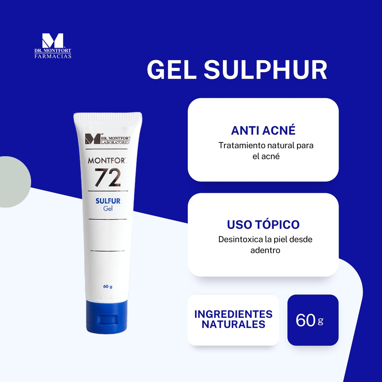 Dr. Montfort Gel de Sulphur Cuidado de la Piel 60 mL