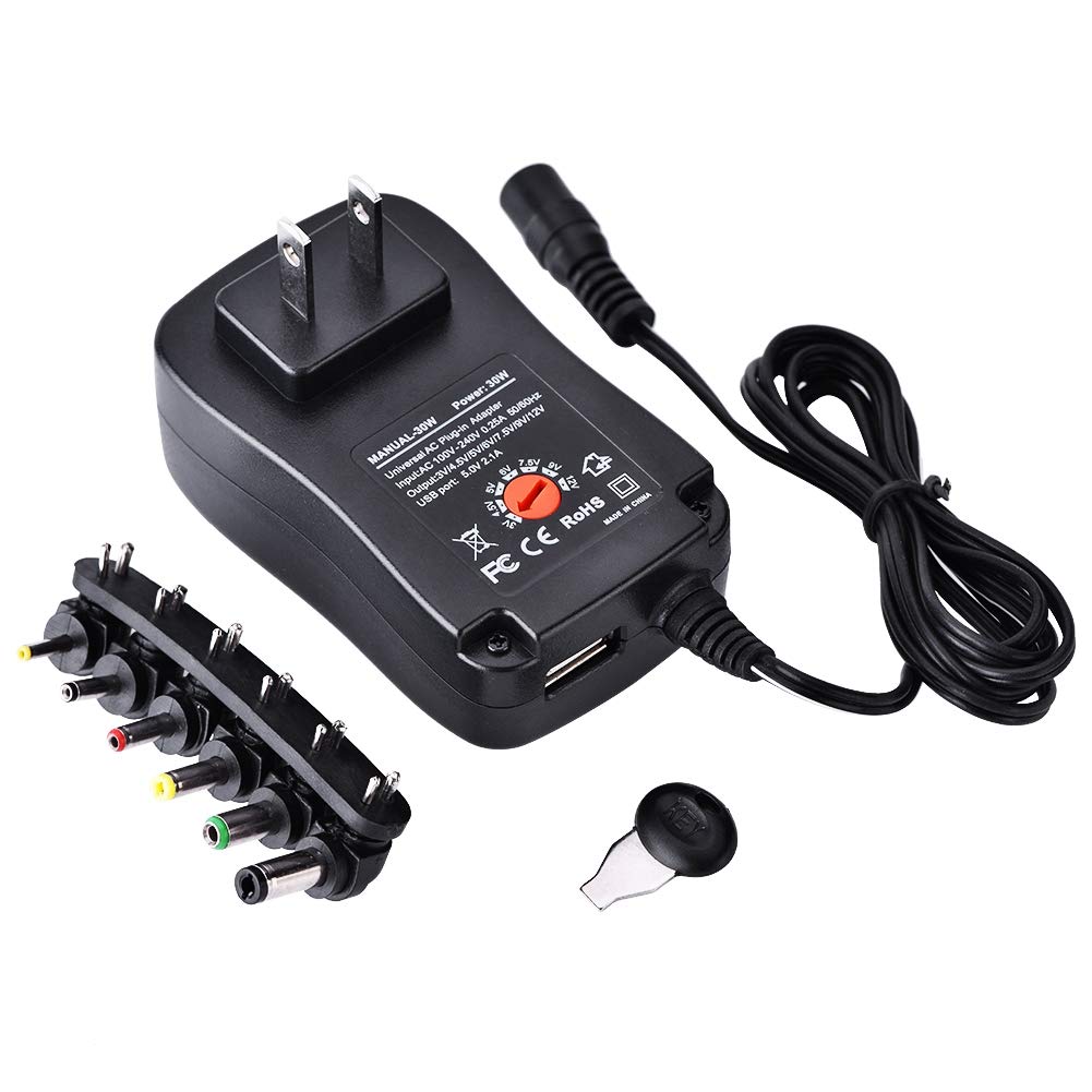 Adaptador de Corriente Universal Zopsc 30W USB para Electrodomésticos 6 Puntas Enchufe EE. UU.
