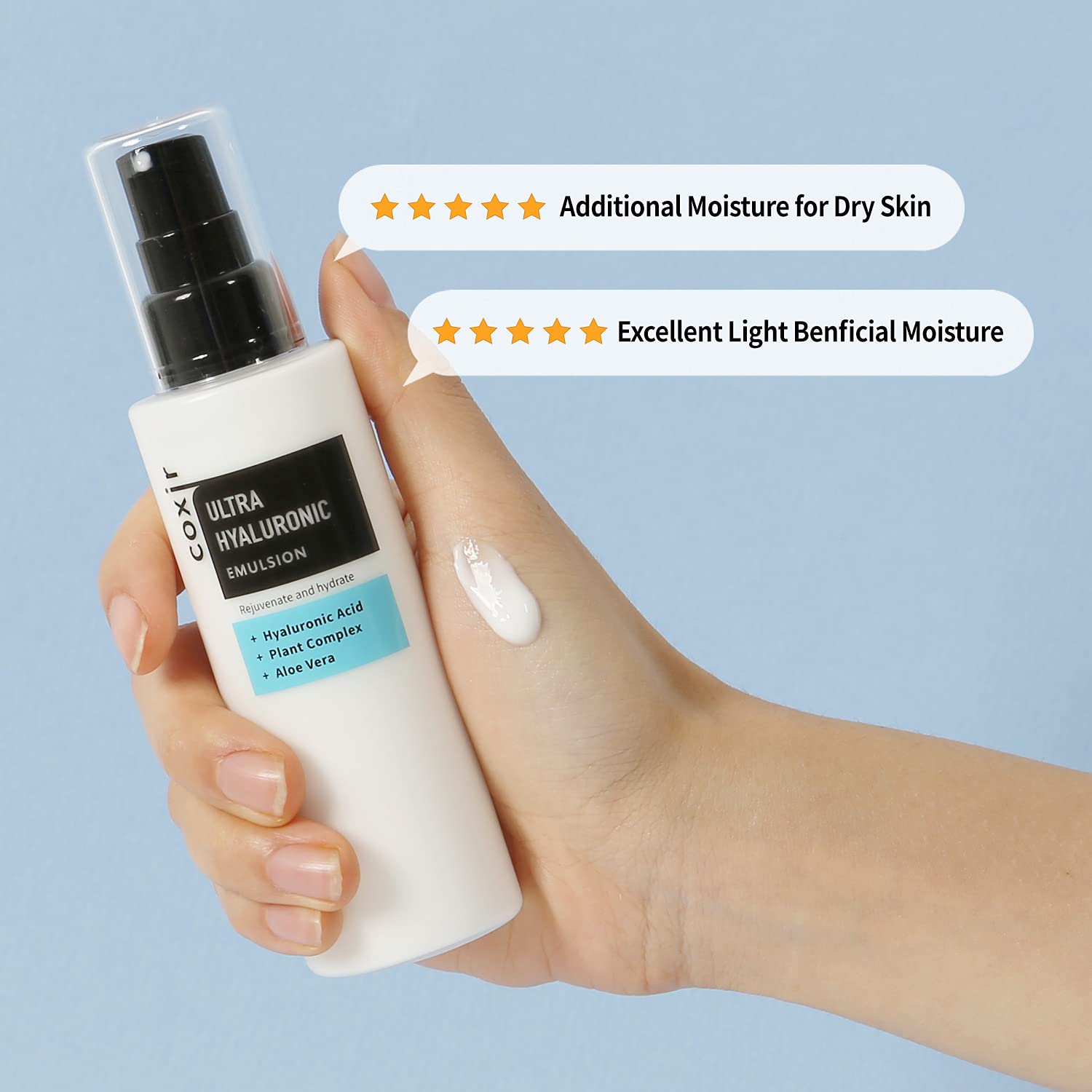 COXIR [Coxir] Emulsión Ultra Hialurónica (100 ml) - |Ácido Hialurónico| Humectante intenso ligero para piel seca y deshidratada