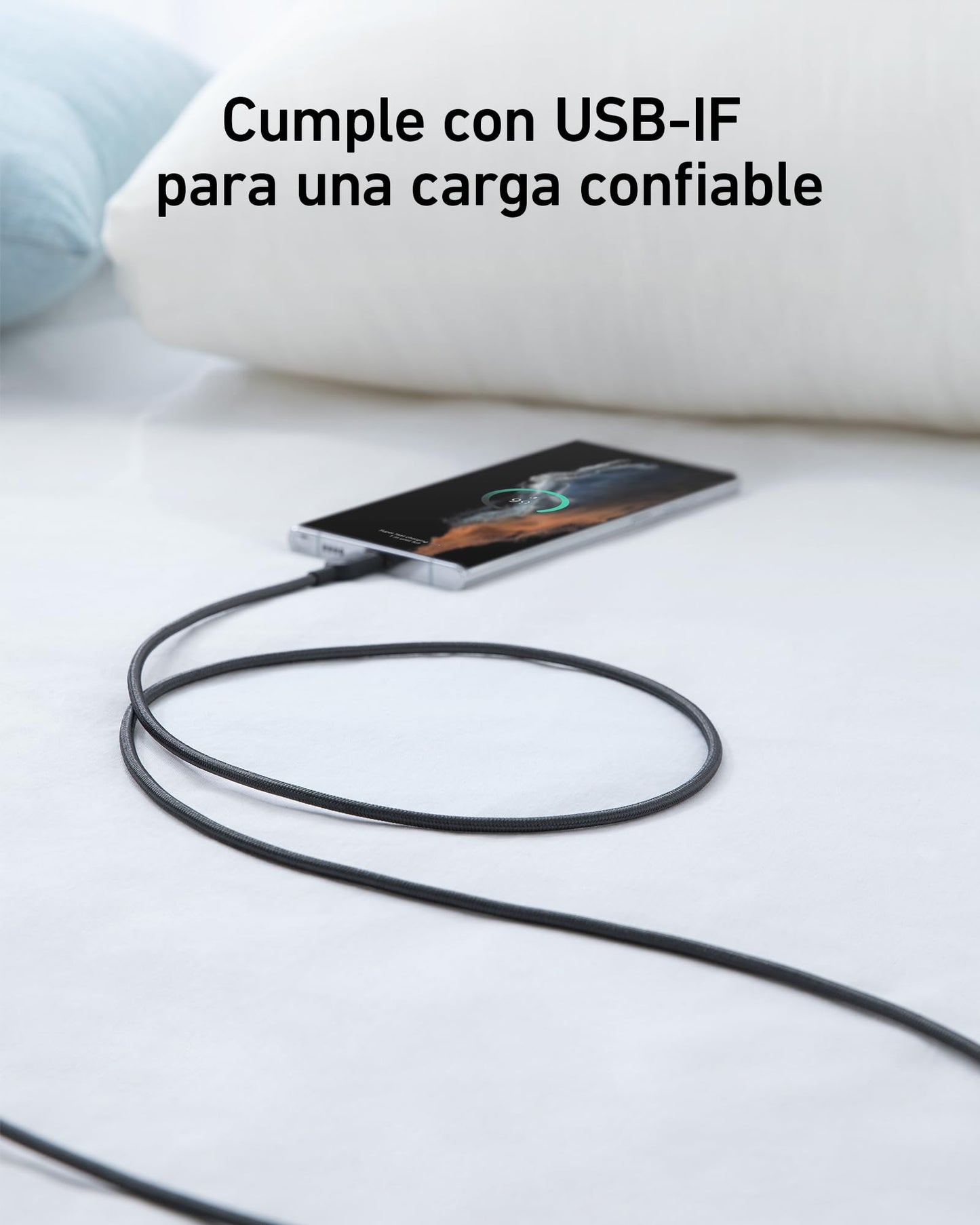 Cable de Carga USB C Anker 1.8M Nailon para Samsung y LG (2 Unidades)