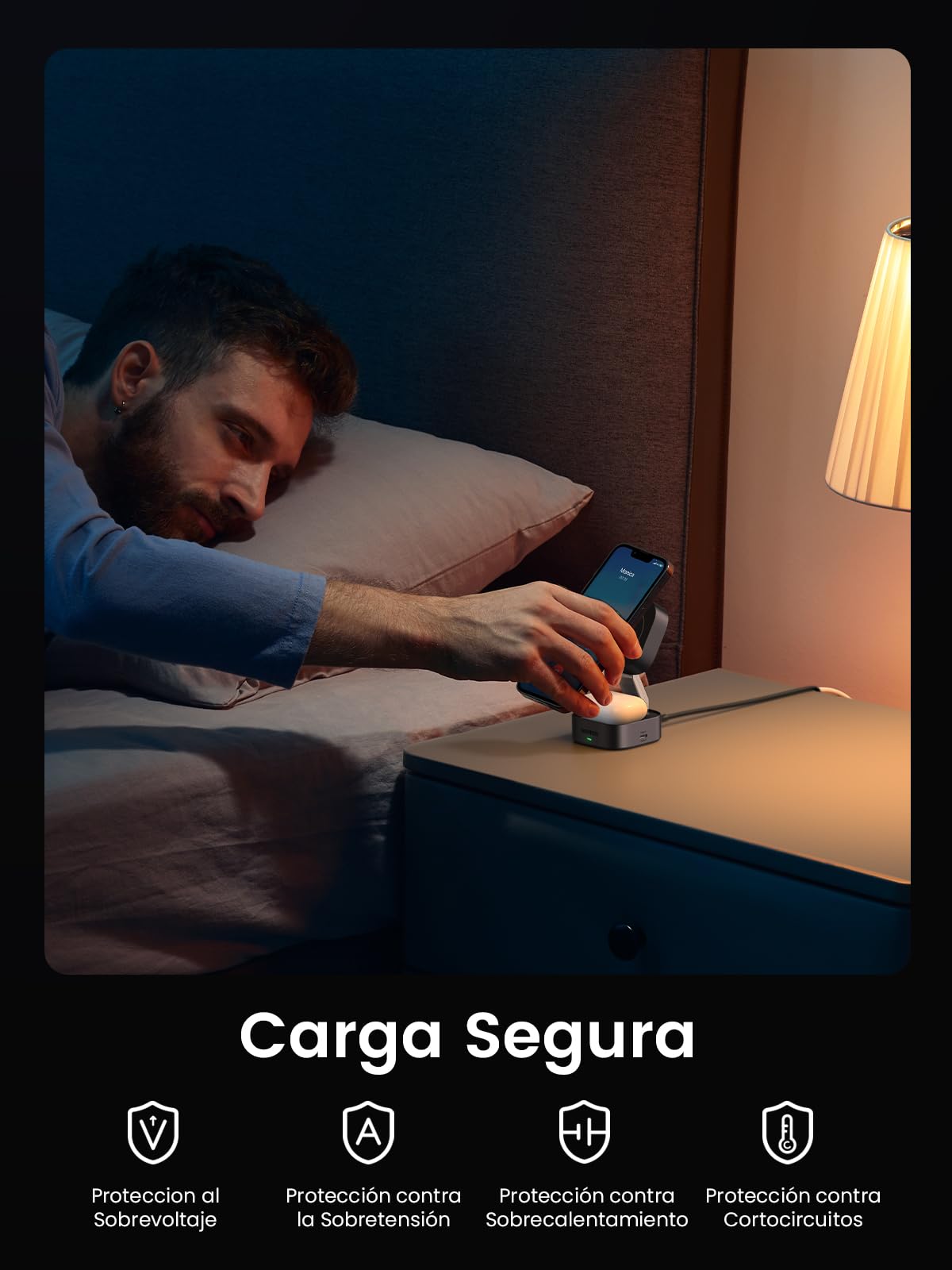 Cargador Inalámbrico Plegable UGREEN Magnética con Carga Rápida Qi para iPhone y AirPods
