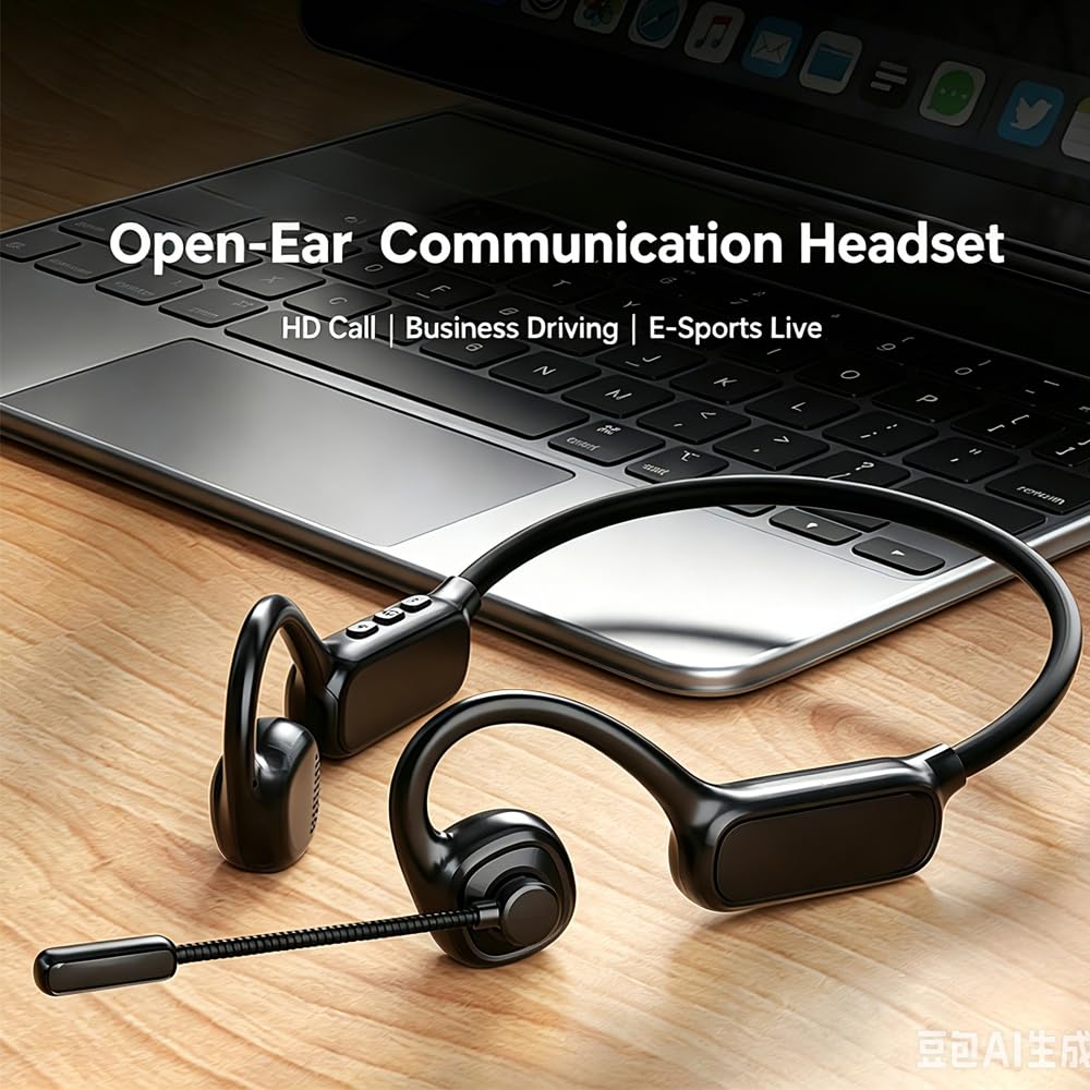 Auriculares Bluetooth AYI Conducción Abierta con Micrófono Giratorio 270° ENC para Oficina