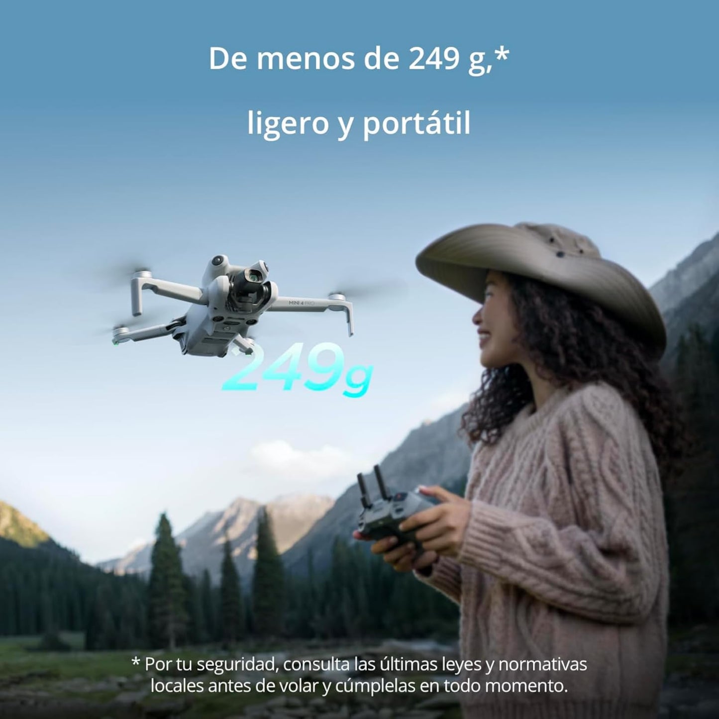 DJI Mini 4 Pro (DJI RC-N2), dron mini plegable con cámara de vídeo 4K HDR para adultos, menos de 249 g, 34 min de tiempo de vuelo, distancia máx. de transmisión de vídeo de 20 km