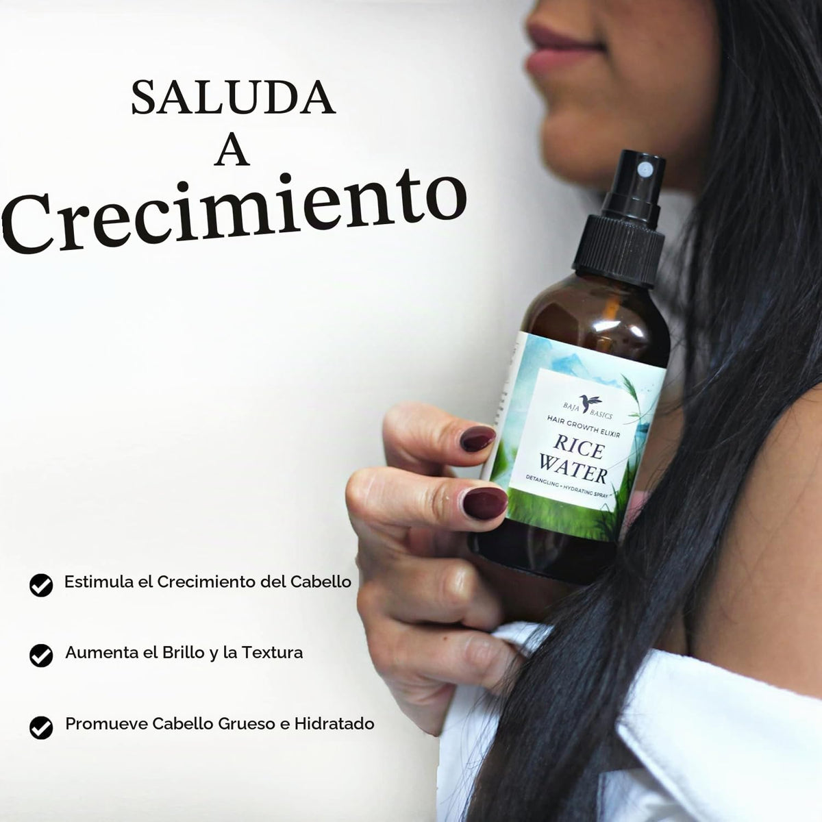 Spray Capilar Agua de Arroz para el Crecimiento del Cabello, 120 ml