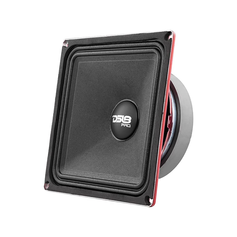 Altavoz de Rango Medio DS18 Rojo 6.5x6.5 Pulgadas 500W 4 Ohmios