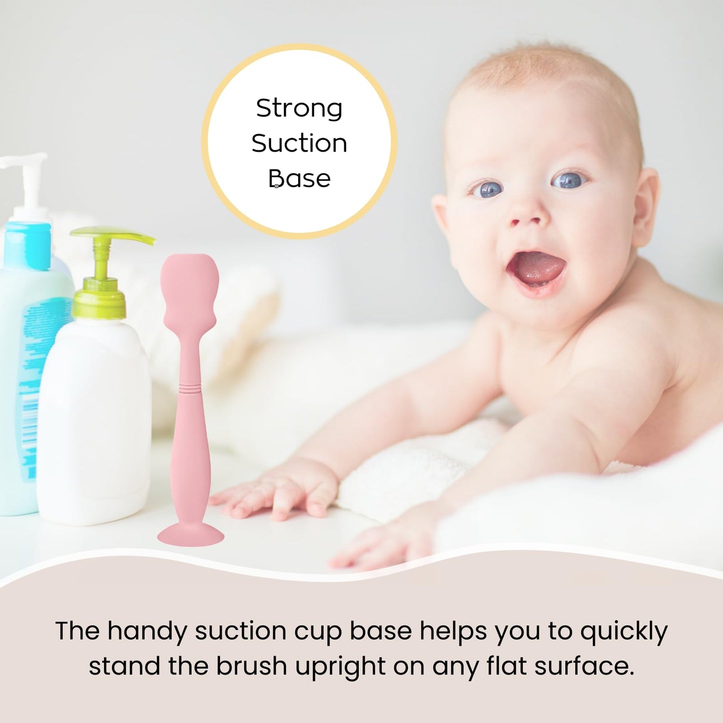 Nearbyme Paquete De 2 Cepillos Para Crema De Pañal Para Bebé, Espátula Aplicadora De Crema De Pañal, Espátula De Silicona Para Pasta De Trasero De Bebé Para Bebés, Recién Nacidos(Rosa, Lila Suave) Paq