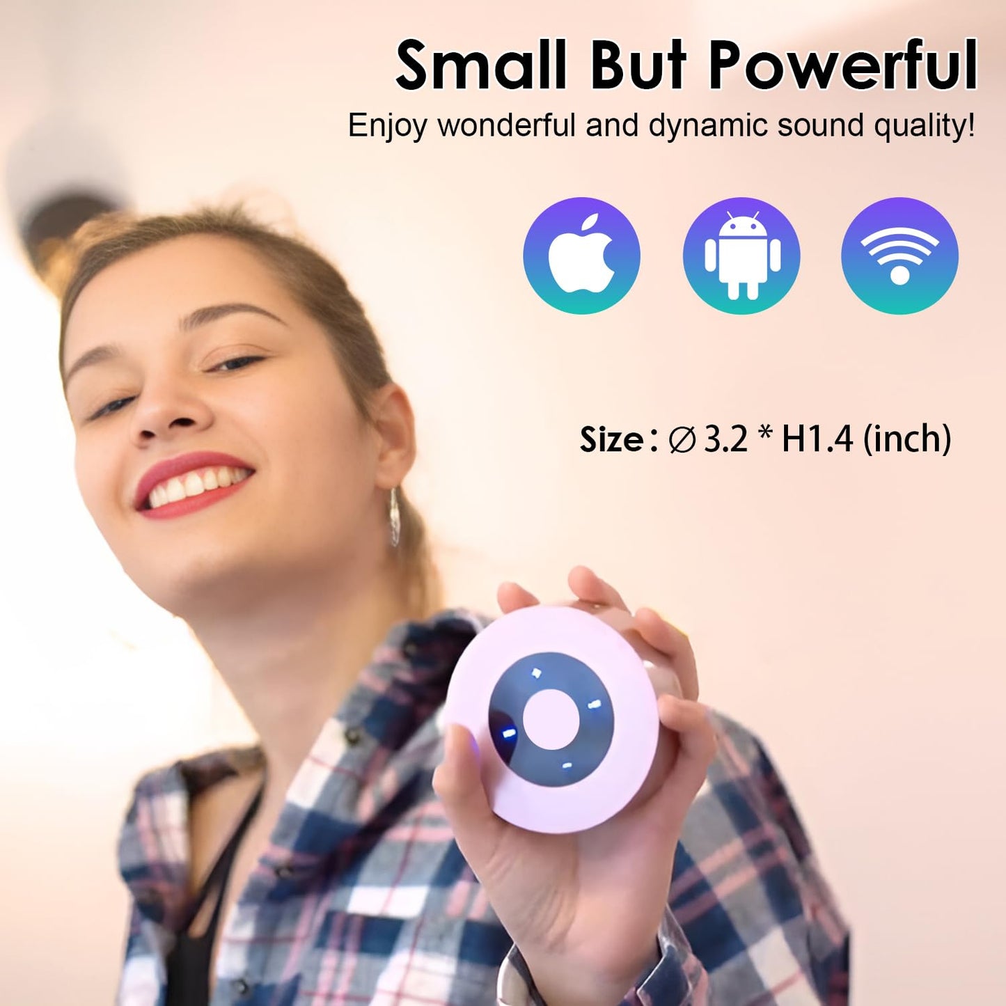 [LED Touch Design] Bluetooth Speaker, XLeader Portable Speaker with HD Sound/12-Hour Playtime/Bluetooth 4.1/Micro SD Support, for iphone/ipad/Tablet/Laptop/Echo dot (Rose gold)