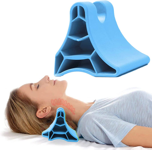 Herramienta de liberación occipital, dispositivo de liberación suboccipital portátil de vértebra cervical, masajeador de punto de acupresión de gatillo muscular profundo, alivio del dolor para dolor de cabeza, migraña, cuello, hombros y espalda (azul)