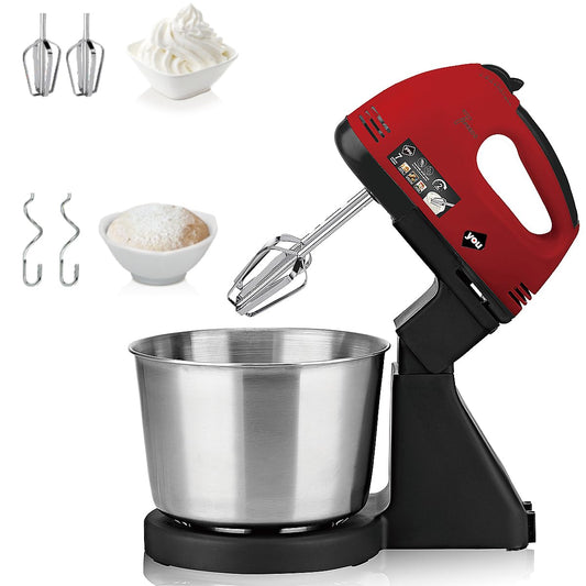 Batidora De Mano con Pedestal de 7 Velocidades Capacidad 2L Con Accesorios para Mezclar 250w