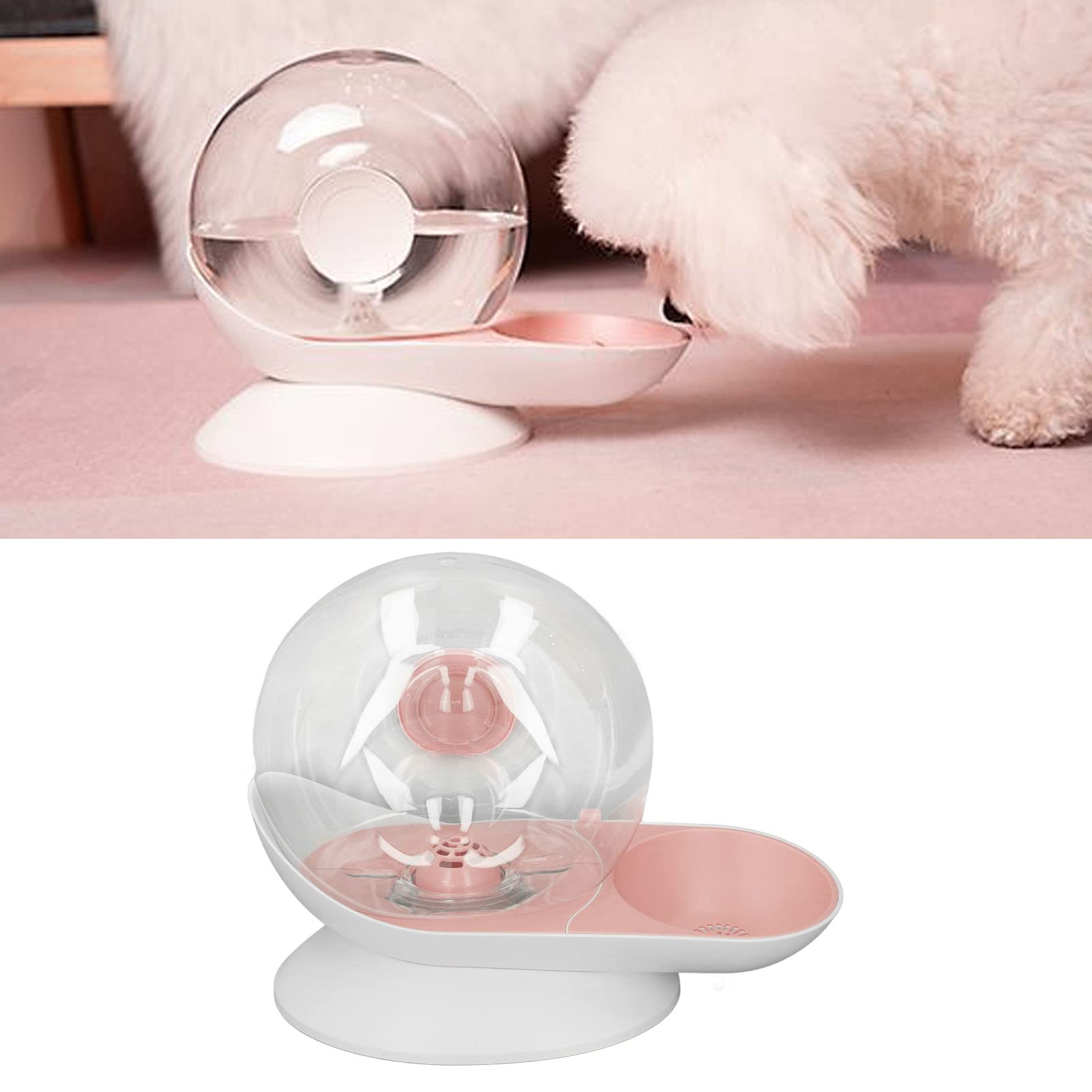 Dispensador de Agua para Mascotas Forma de Caracol Fuente de Agua Potable Automática 2.8L Gran Capacidad para Perros y Gatos (Rosa)