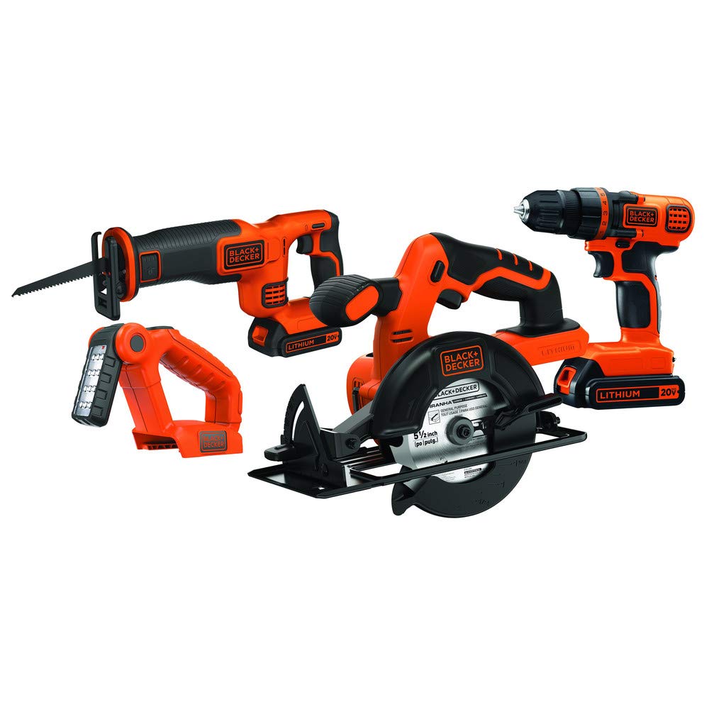 BLACK+DECKER 20V MAX Combo kit Taladro inalámbrico, 4-herramientas