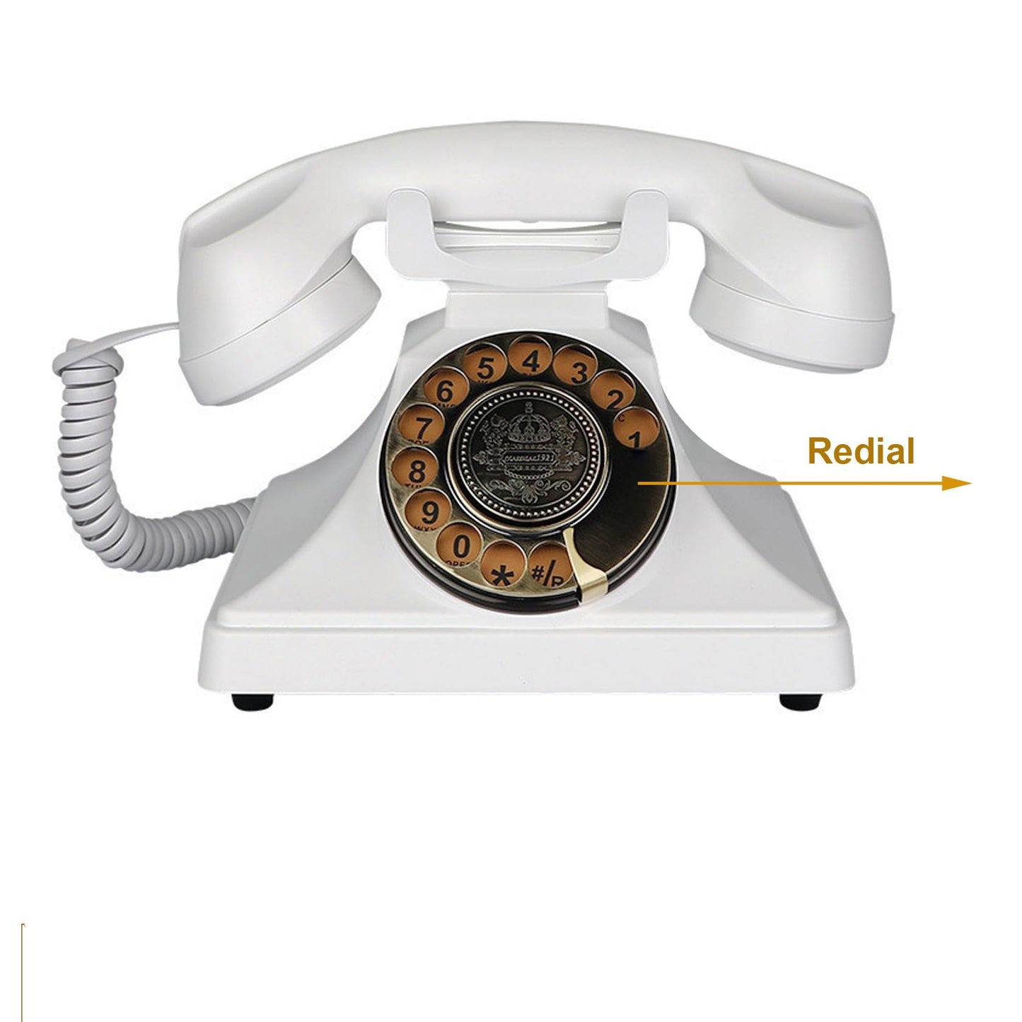 Teléfono Fijo Retro Artisam, Negro, Clásico con Cable, Diseño de los Años 30, Teléfono Decorativo para Casa o Oficina