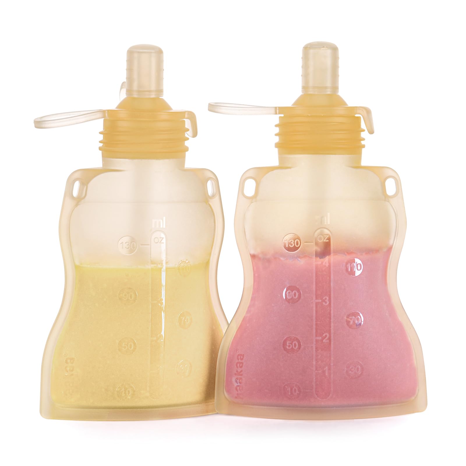 haakaa - Bolsa reutilizable para alimentos para bebés, bolsas reutilizables para niños pequeños, bolsa exprimible lavable, congelador – Haz alimentos orgánicos caseros para bebés/niños, 4 onzas