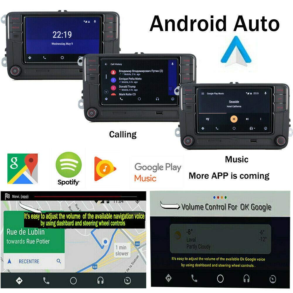 SCUMAXCON Estéreo para Coche Carplay Android Auto MIB2 RCD360 Pro Bluetooth RVC USB Pantalla Táctil de 6.5" para VW Jetta Golf Tiguan Passat Caddy EOS Passat Touran CC