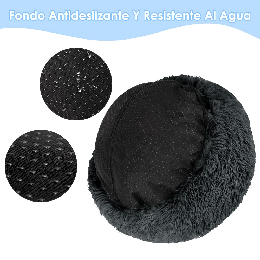 Cama para Mascota SlowTon Súper Suave Lavable Felpa Antideslizante Resistente Impermeable para Perros y Gatos Medianos y Pequeños