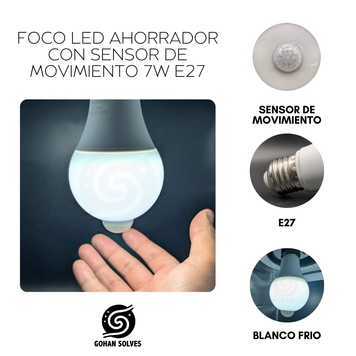 Foco Wanergy Led 7w Sensor De Movimiento