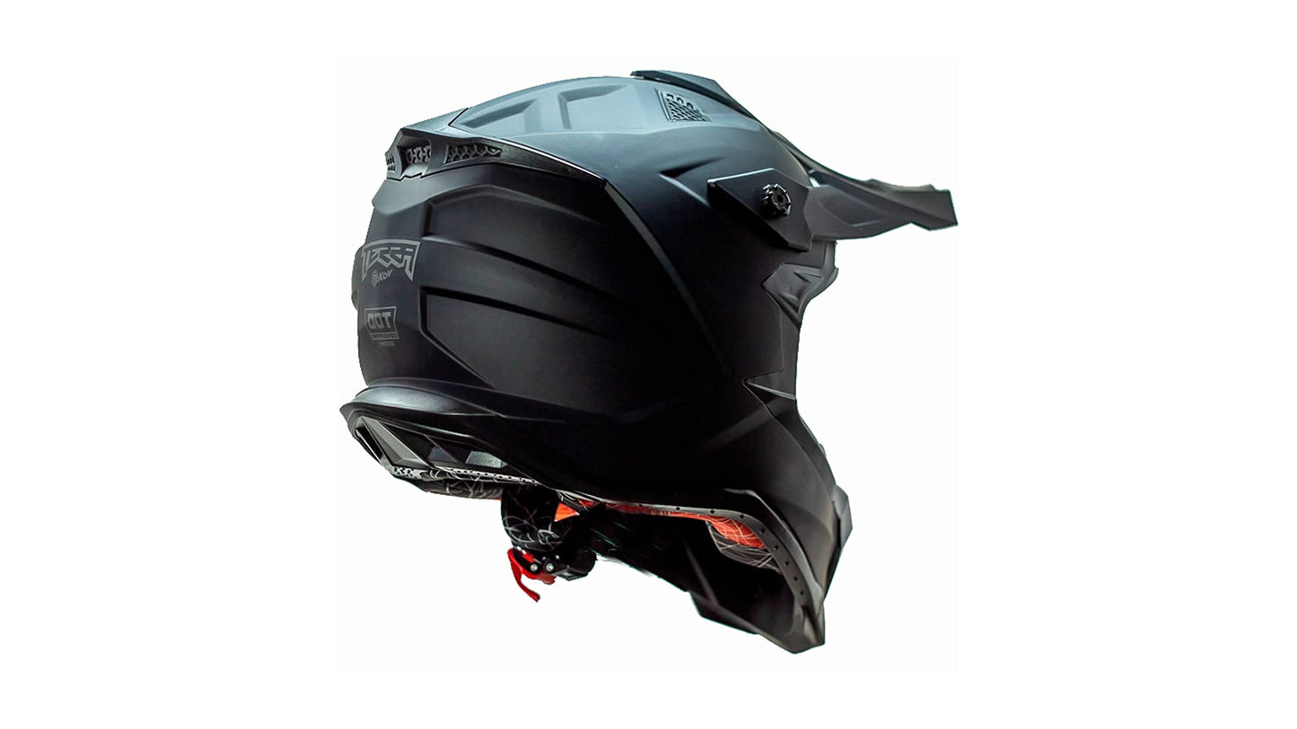 KOV Casco Terra Cross Negro Mate Solid Off-Road para Motocross Dot (XL)