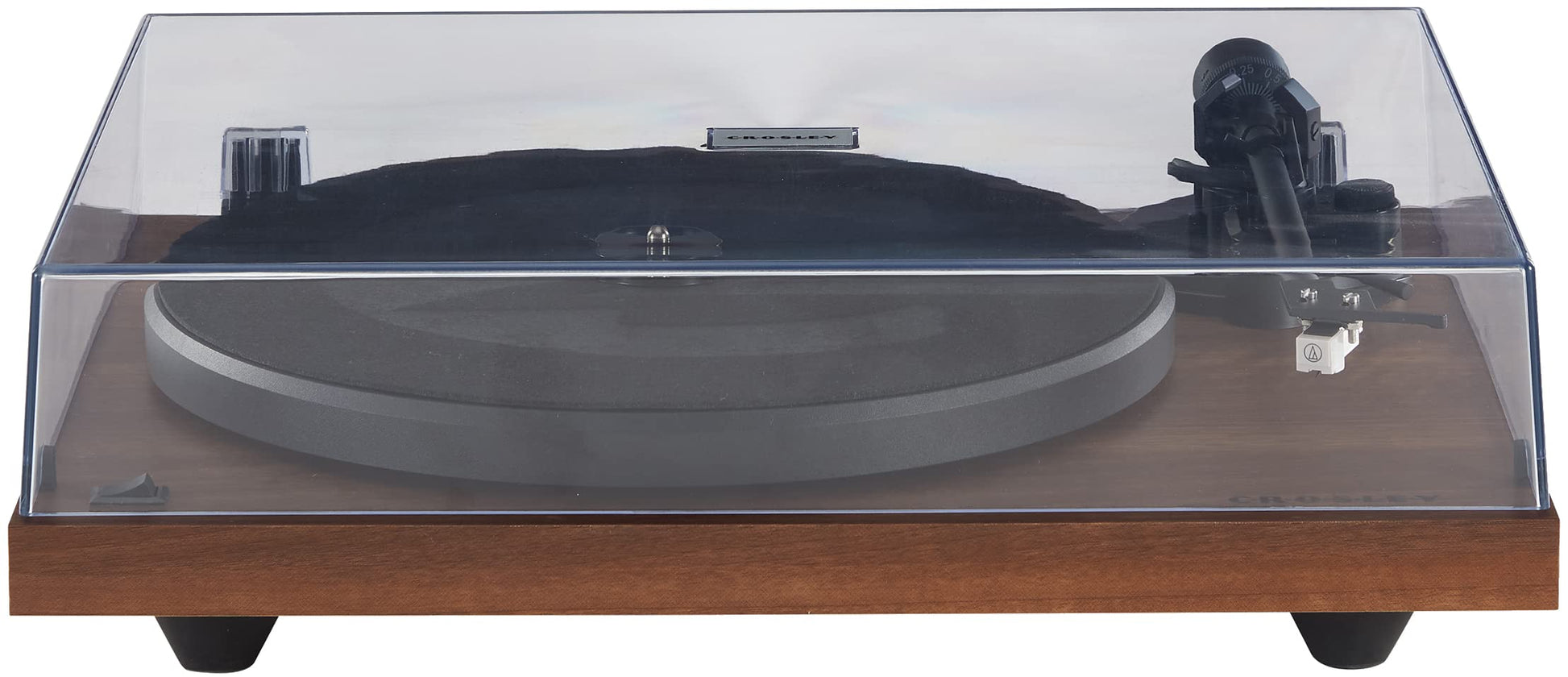 Crosley Tocadiscos Bluetooth C6B-WA con transmisión por Correa con Brazo de Tono Ajustable, Nogal