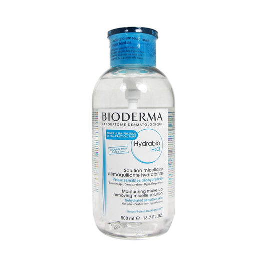 Bioderma Hydrabio H2O Hydrating Micellar Cleansing Water and Makeup Removing Solution for Dehydrated Sensitive Skin - Face and Eyes