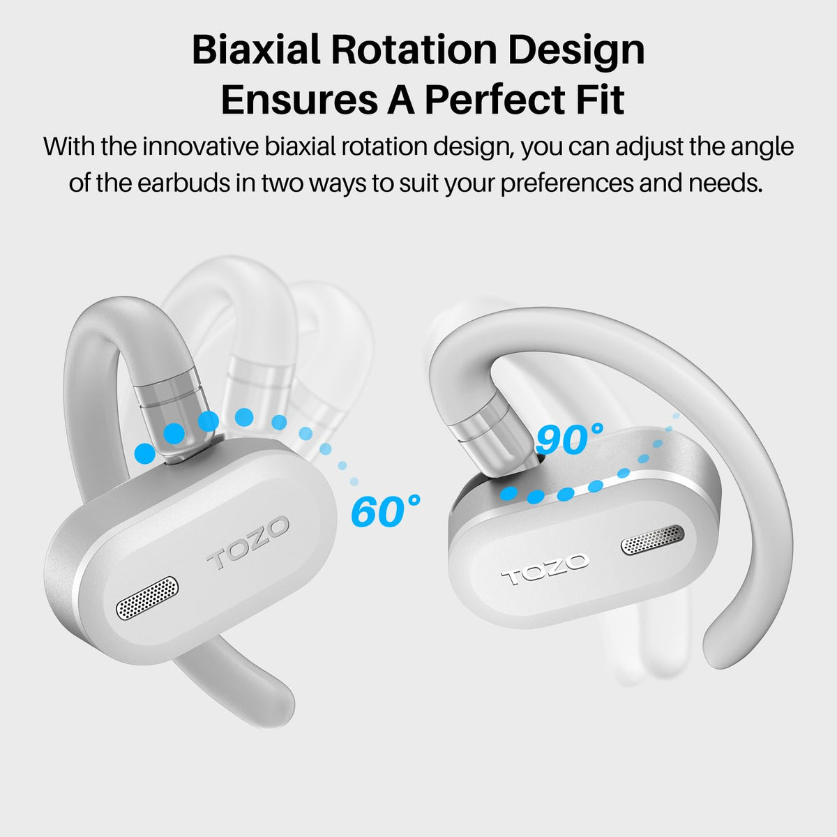 Auriculares Inalámbricos TOZO O2 Ligeros Multiángulo Bluetooth 5.3 Reacondicionado