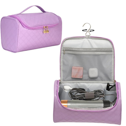 Dongawin - Funda de viaje de piel de alta calidad para airwrap dyson y shark secador de pelo, impermeable y fácil de limpiar con acolchado suave de 360°, bolsa de viaje ligera para herramientas de